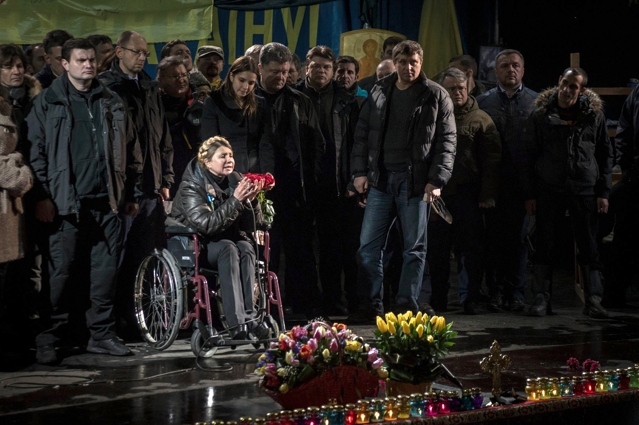 February 22, 2014. Former Ukranian Prime Minister Yulia Tymoshenko spoke from the stage at Independence Square in Kiev following the ouster of President Victor F. Yanukovych. Photo by Sergey Ponomarev for the New York Times.