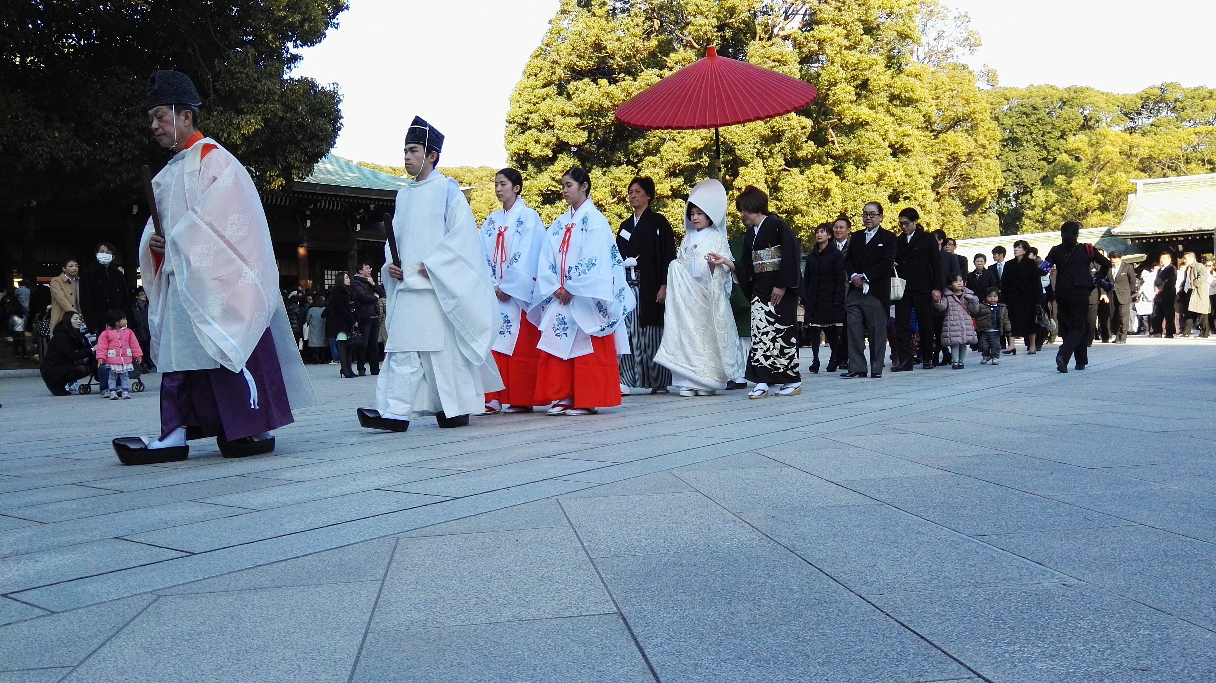 Przypadkiem trafiłem na tradycyjny ślub, który odbywał się w parku Yoyogi.