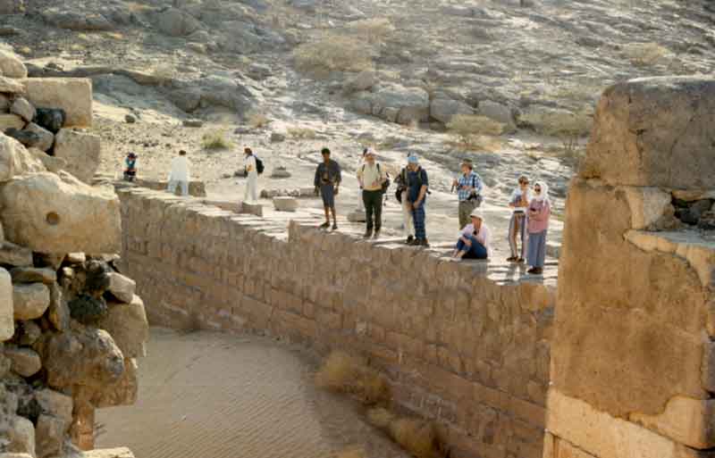 Ruins of the Ma'rib dam in Yemen.  The dam was built between 1750 and 1700 BC.  It was 580 m long with a height of 4 m.  Image from: http://www.pjsymes.com.au/articles/YemenDams.htm, last accessed 7/8/17.