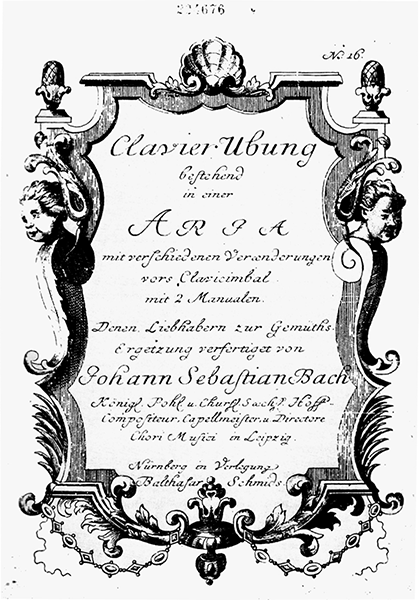 Titelblatt des Goldberg-Variationen-Erstdrucks