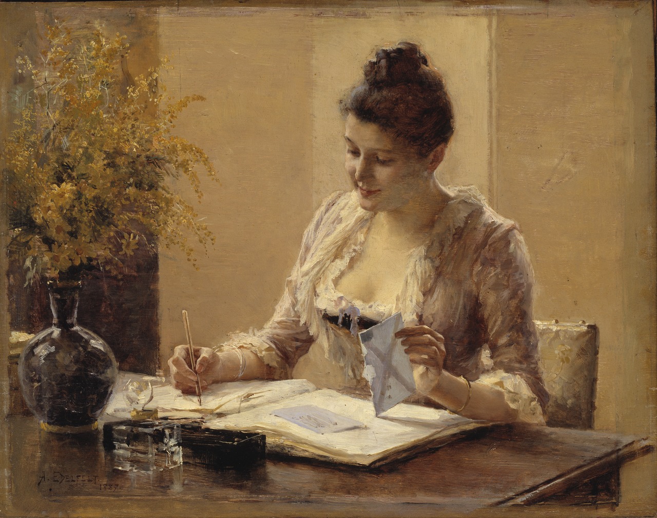 Foto Albert Edelfelt Lady Writing a Letter (Public Domain)